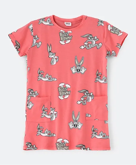 Looney Tunes Bugs Bunny Printed Dress - Pink