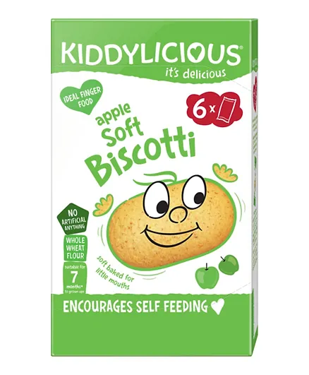 Kiddylicious Apple Soft Biscotti 6 Twin Packs - 120g