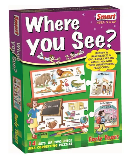 Smart Playthings Where You See 14 Pack Puzzle - 28 Pieces