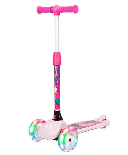 Spartan Disney Princess 3 Wheel Light Up Scooter for Kids; LED Lighted Wheels, Adjustable Handlebars ,Advanced Technology for Increased Control,Stability & Balance