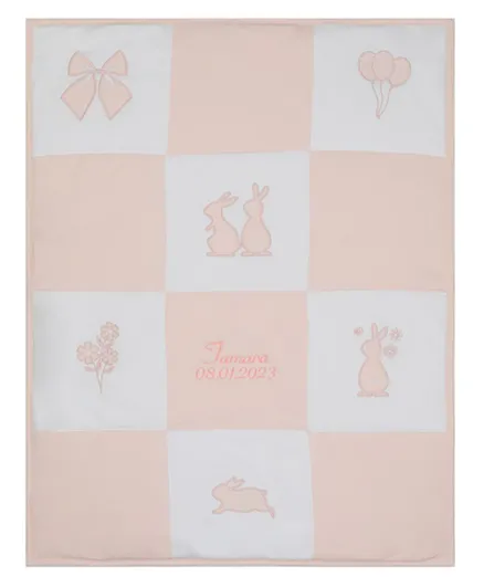 ليتل آي إيه - بطانية القطن العضوي المبطنة بتصميم الأرانب