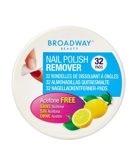 Broadway Nail Polish Remover Pads Lemon Scented 36A - 32 Pads