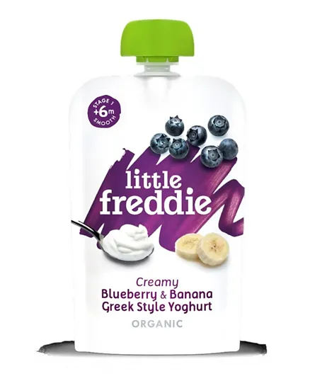 Little Freddie Organic Creamy Blueberry & Banana Greek Style Yoghurt - 100g