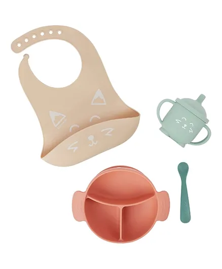 Babymoov Learn Silicone Meal Set Terracotta Fox - 4 Pieces