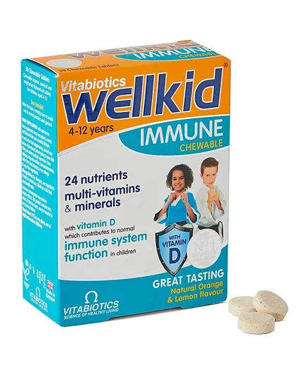 Vitabiotics Wellkid Immune Chewable - 30 Tablets