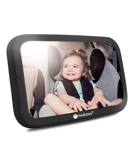 مرآة كرسي السيارة للأطفال من كيبيبيز - أسود فاخر - كبيرة
