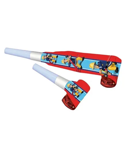 Party Centre Fireman Sam Blowouts Pack of 8 - Multicolor