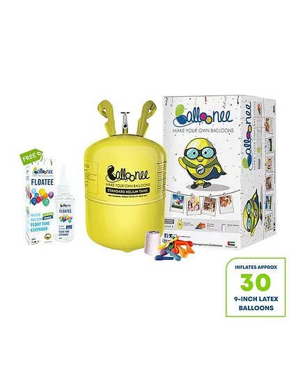 Balloonee Standard Disposable Helium Party Kit with Floatee - Helium Balloons Float Time Extender 50ml