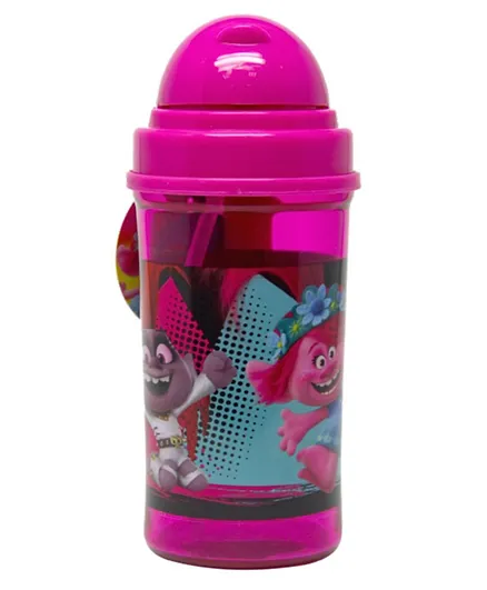 Disney Trolls Transparent Sipper Plastic Water Bottle - 500ml