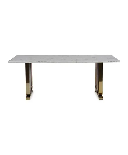 PAN Home Topwave 6 Seater Dining Table Marble - White & Gold