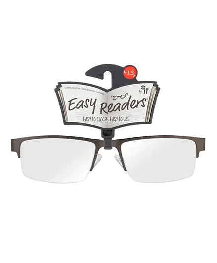 نظارات إي إف إيزي ريدرز بإطار معدني نصفي - أسود ورمادي