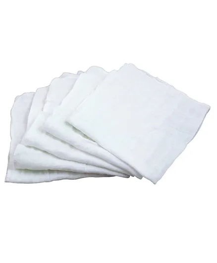 Green Sprouts Organic Cotton Muslin Face Cloths Pack of 5 - White Set