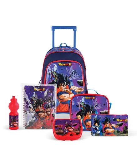 Cartoon Network Dragon Ball Team Beerus 6-In-1 Trolley Backpack Set