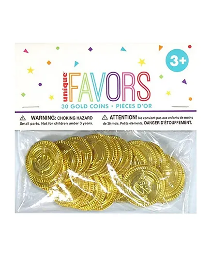 Unique Plastic Treasure Coins - 30 Pieces