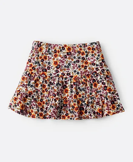 Jelliene Printed Floral Skirt - Multicolor