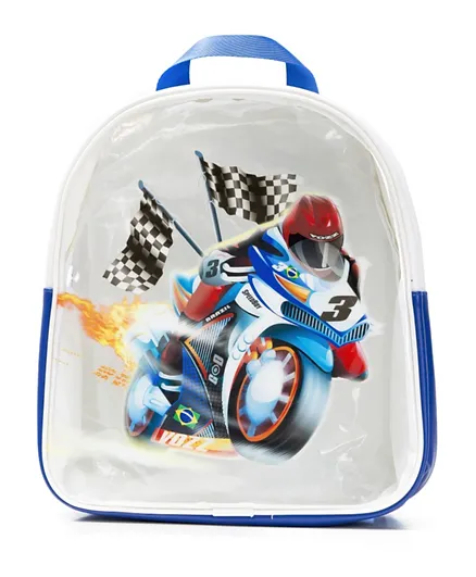 Eazy Kids 3D Bike Backpack Blue - 11 Inches