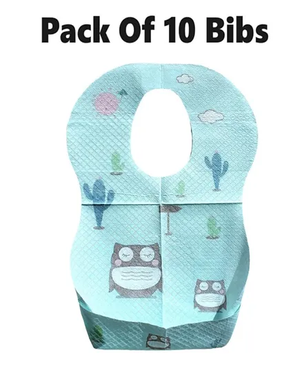 Cute 'n' Cuddle Disposable Bibs Green - Pack of 10