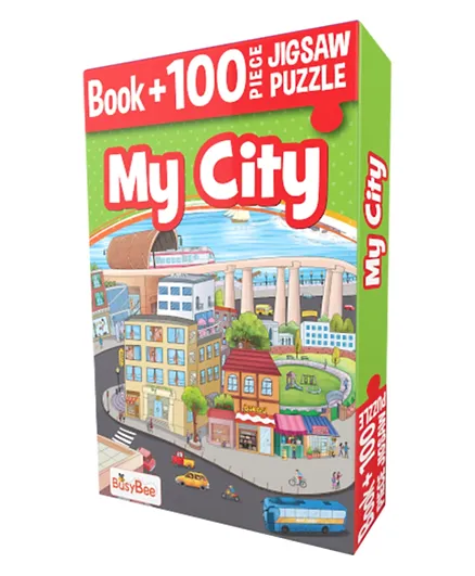 My City Book + 100 Pieces Jigsaw Puzzle - English