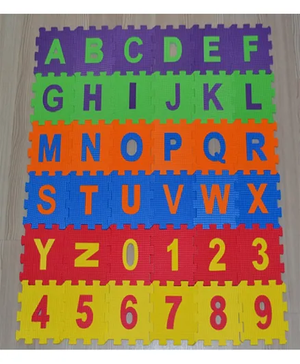 Matrax Oyuncak Eva Alphabets and Numbers Puzzle Mat - 36 Pieces
