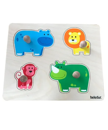 Educationall Wooden Wild Animal Puzzle - 4 Pieces
