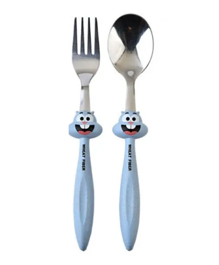 Brain Giggles Pink Bugs Bunny Kid's Cutlery Set - Blue