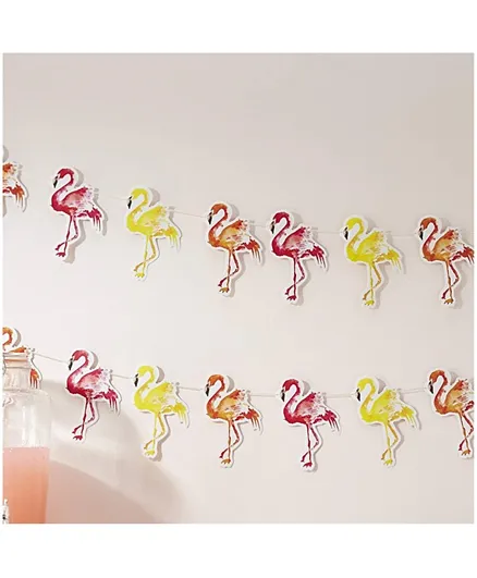 Ginger Ray Flamingo Fun Paper Bunting - Multicolour