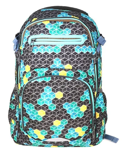 Smily Kiddos Smily Teen Backpack Black and Future Green - 16.53 Inches