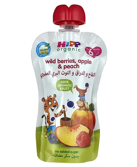 Hipp Organic Peach Apple Blueberry & Raspberry - 100g