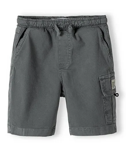 Minoti Solid Woven Combat Shorts - Grey