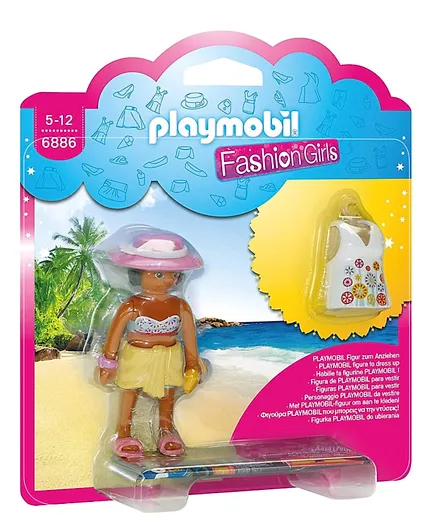 دمية بلايموبيل بفاشن الشاطئ للفتيات - ببشرة داكنة