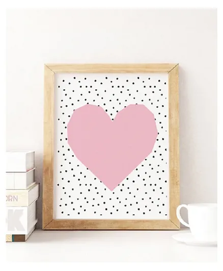 Sweet Pea Heart Wall Art Print - Pink