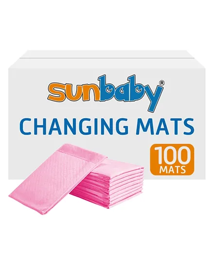 Sunbaby Disposable Changing Mats Super Saver 100 - Pink