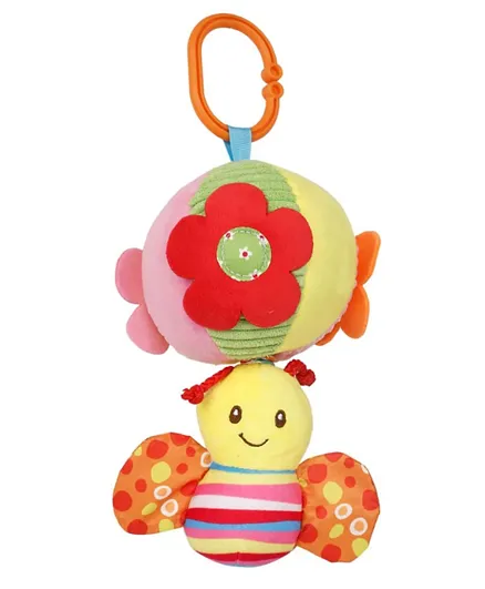 Little Angel Baby Stroller Crib Plush Hanging Rattle Toy - Honeybee