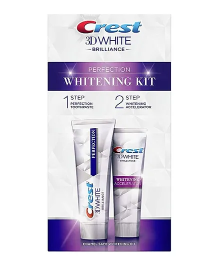 Crest 3D White Brilliance Perfection Whitening Kit: Perfection Toothpaste 75ml + Whitening Accelerator 75ml