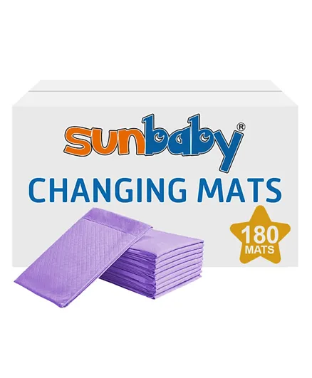 Sunbaby Disposable Changing Mats Pack of 180 - Lavender