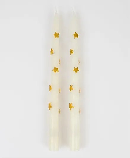 Meri Meri Gold Star Taper Candles - 2 Pieces