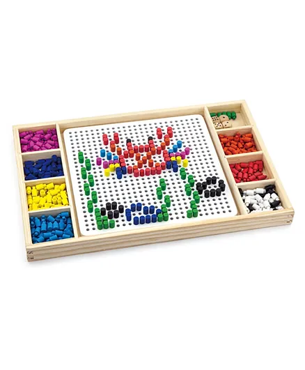 Viga Wooden Create Pattern with Beads & Ludo - Multicolor
