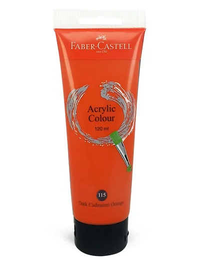 Faber Castell Acrylic Color Tube Dark Cadmium Orange - 120mL