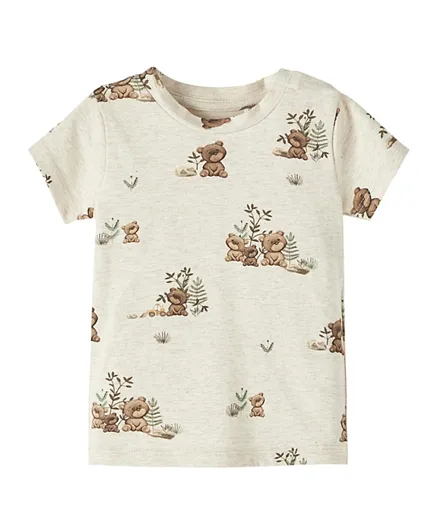 Name It Bear All Over Printed T-Shirt - Off White