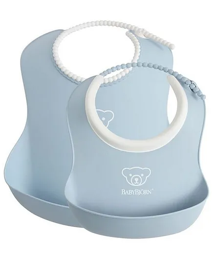 BabyBjörn Powdered Blue Baby Bib - Pack of 2