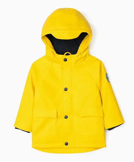 Zippy Front Button Raincoat - Yellow