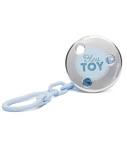 Suavinex Soother Clip - Blue and Silver
