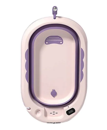 Eazy Kids Foldable Bathtub With Thermometer & Shampoo Mug - Purple