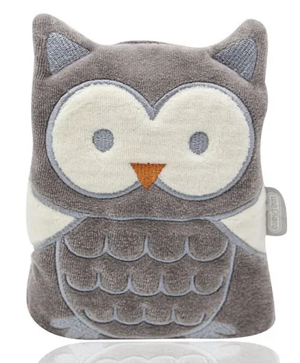 Babyjem Cherry Seeds Filled Velvet Colic Pillow Owl - Grey