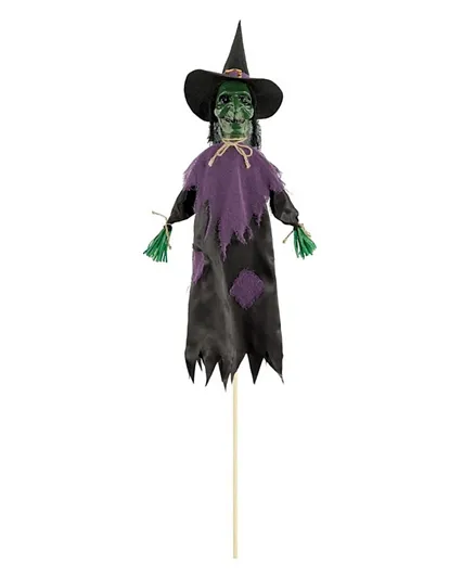 Halloween Party Centre Fabric & Plastic Yard Stake -  Scary Witch