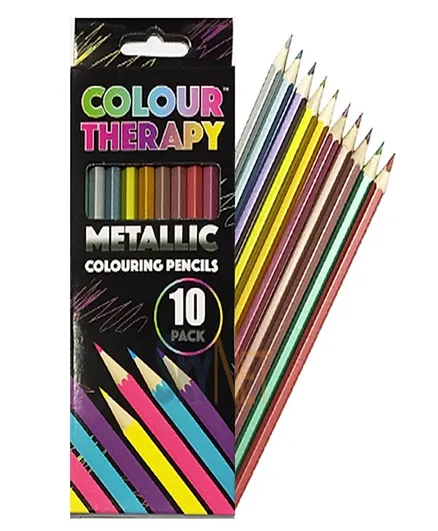 PMS Colour Therapy Metallic Colouring Pencils Pack of 10 - Multicolor