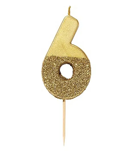 Talking Tables  Glitter Number Candle 4 - Gold