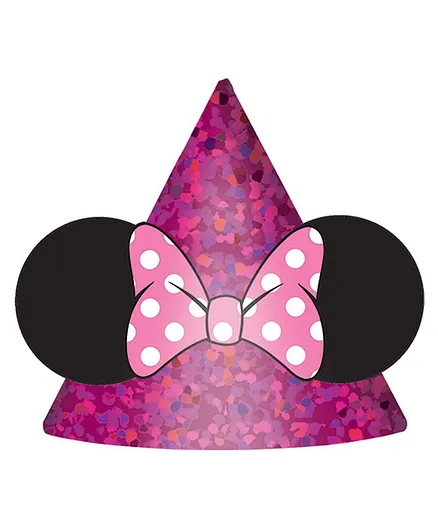 Party Centre Minnie Mouse Happy Helpers Party Hats Multicolor - Pack of 8