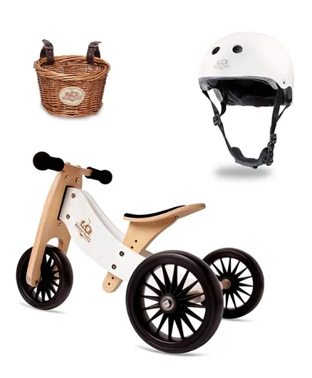 Toddler Tiny Tot Plus Tricycle Basket & Helmet - White
