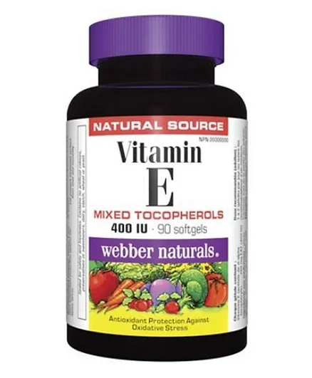 Webber Naturals  Vitamin E Mixed Tocopherols - 90Softgels